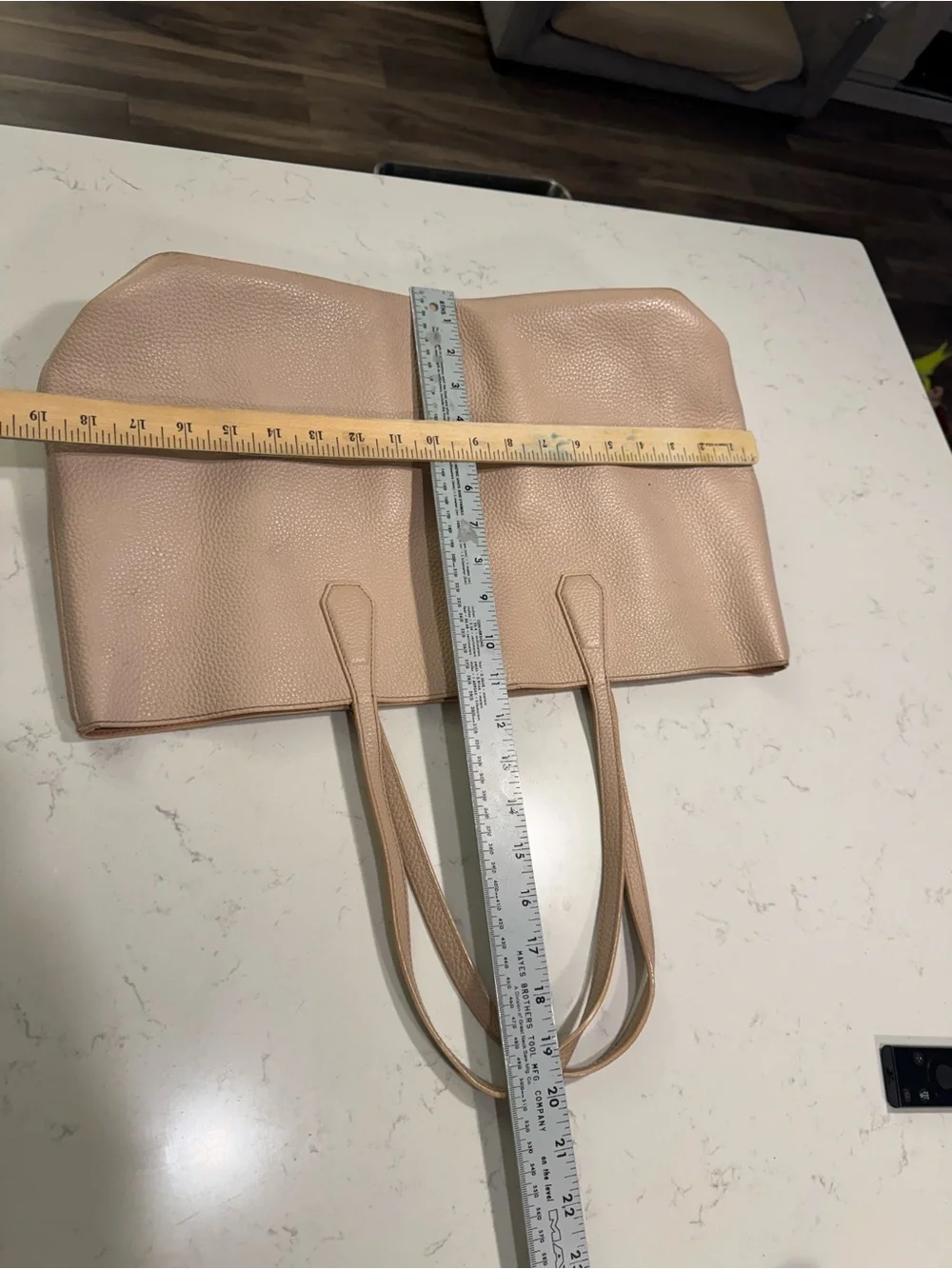 Tory Burch Light Blush Pebbled Leather Tote with Logo Disc